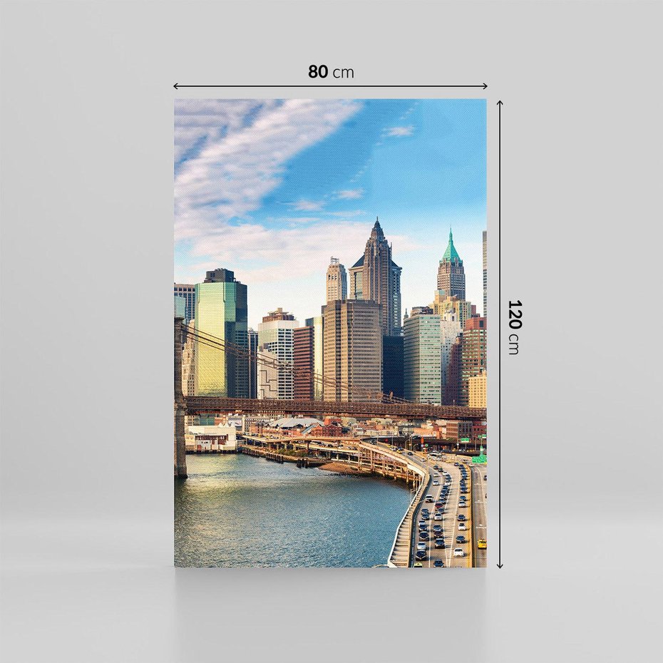 Obraz na płótnie 80x120 - Manhattan o zmroku - Nowy Jork, Manhattan