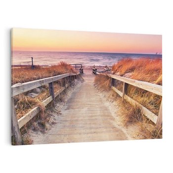 Obraz na płótnie 100x70 - Spacer Wśród Przyboju - dróżka, morze