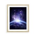 Plakat w ramie 40x50 - Podróż w kosmiczną przestrzeń - kosmos, ziemia - rama drewno