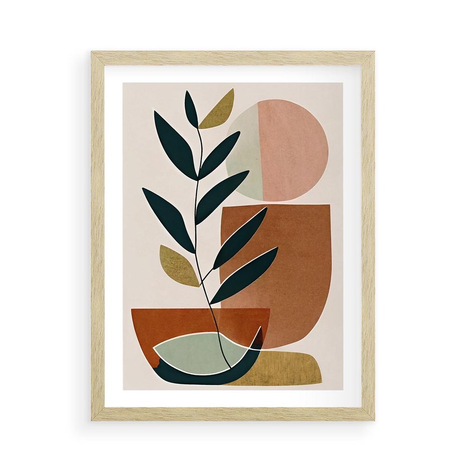 Plakat w ramie 50x70 - Boho Taniec Stylu - boho obraz, abstrakcja - rama drewno