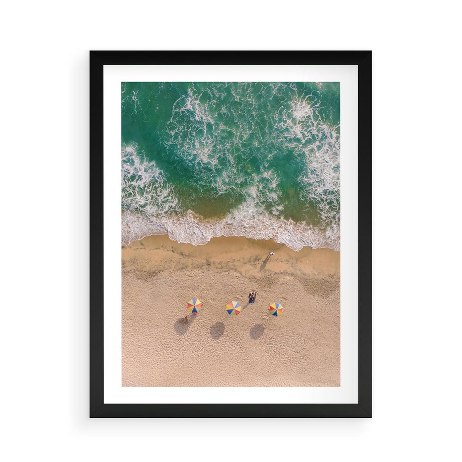 Plakat w ramie 50x70 - Letnie Wakacje na Horyzoncie - plaża, morze - rama czarna