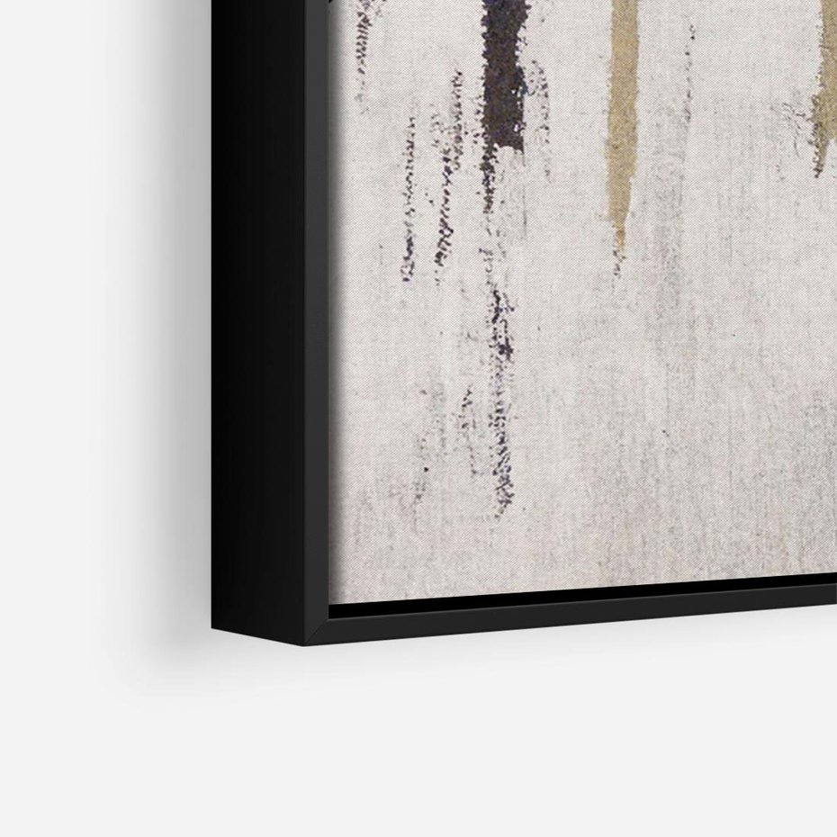 Obraz w ramie 100x70 - Odyseja w świetle i cieniu - abstrakcja, porysowana ściana - rama czarna