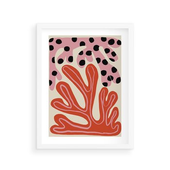 Plakat w ramie 50x70 - Księga Pastelowych Impulsów - abstrakcyjny obraz, plakat - rama biała