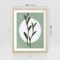 Plakat w ramie 40x50 - Kształty Zielonego Ukojenia - zielony plakat, roślinne motywy - rama drewno