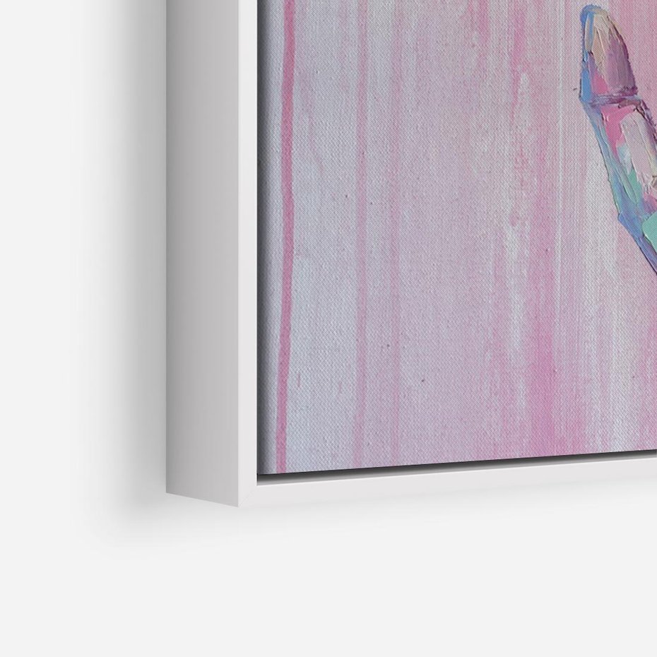 Obraz w ramie 100x70 - Splecione - obraz olejny, pastelowe kolory - rama biała