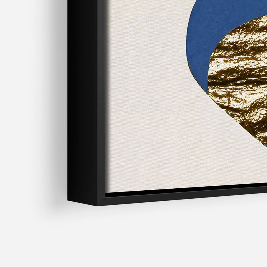 Obraz w ramie 50x70 - Kolorowe Przenikanie Kształtów - abstrakcyjne formy, obraz olejny - rama czarna