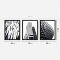 Zestaw obrazy w ramie 30x40 galeria - Nowoczesna, architektura, black, white - rama czarna