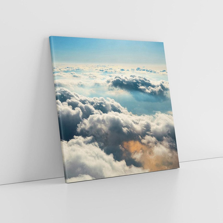 Obraz na płótnie 70x70 - kontemplacja nad horyzontem - niebo, chmury