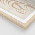 Plakat w ramie 30x40 - Formy Nowoczesności - minimalistyczny plakat, liście palmy - rama drewno