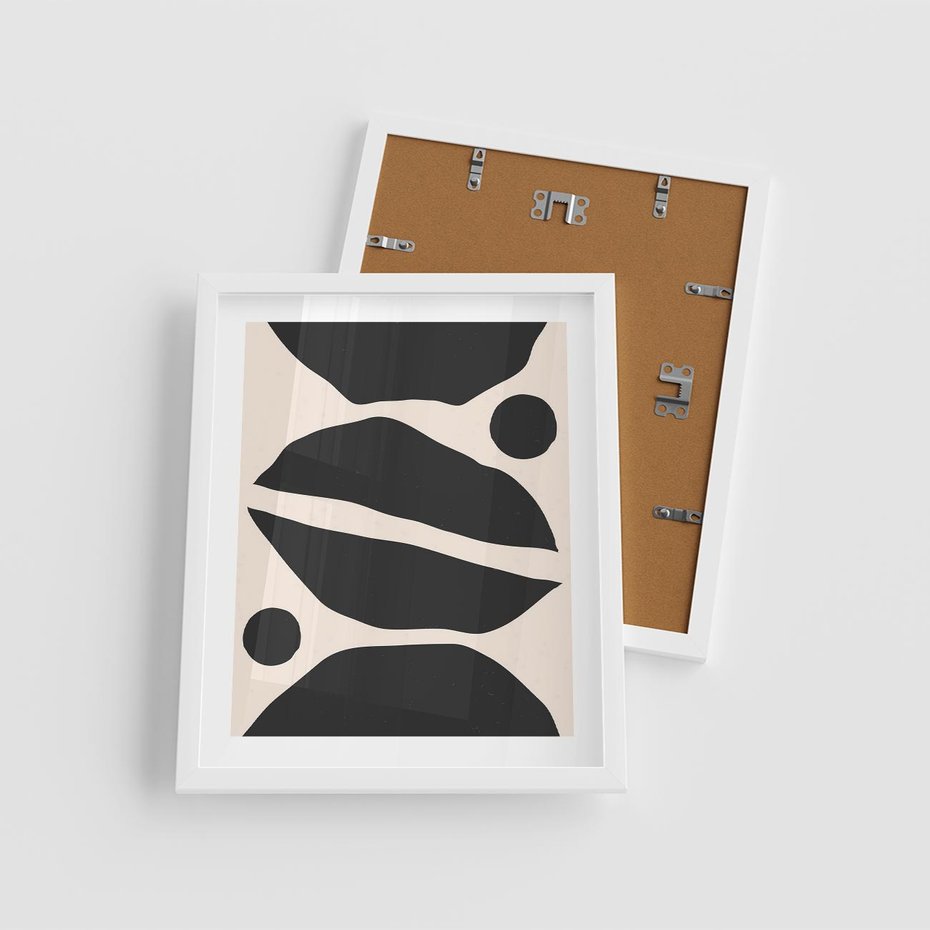 Plakat w ramie 40x50 - Surowa Abstrakcja - abstrakcyjny nowoczesny obraz, surowość - rama biała