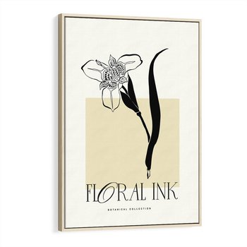 Obraz w ramie 70x100 - Wyblakłe odcienie snów - kwiat, irys - rama drewno