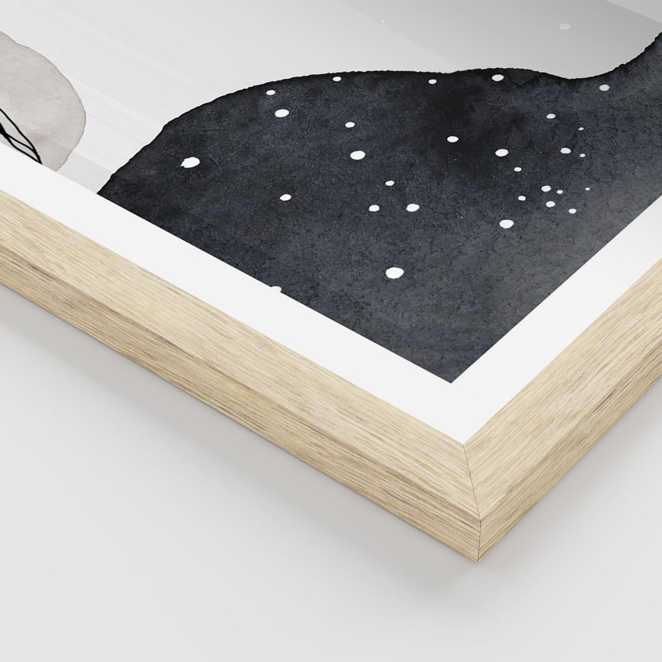 Plakat w ramie 50x70 - Szara Abstrakcja - abstrakcja, akwarela - rama drewno