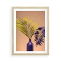 Plakat w ramie 50x70 - Delikatne Piękno - palma, pastele - rama drewno