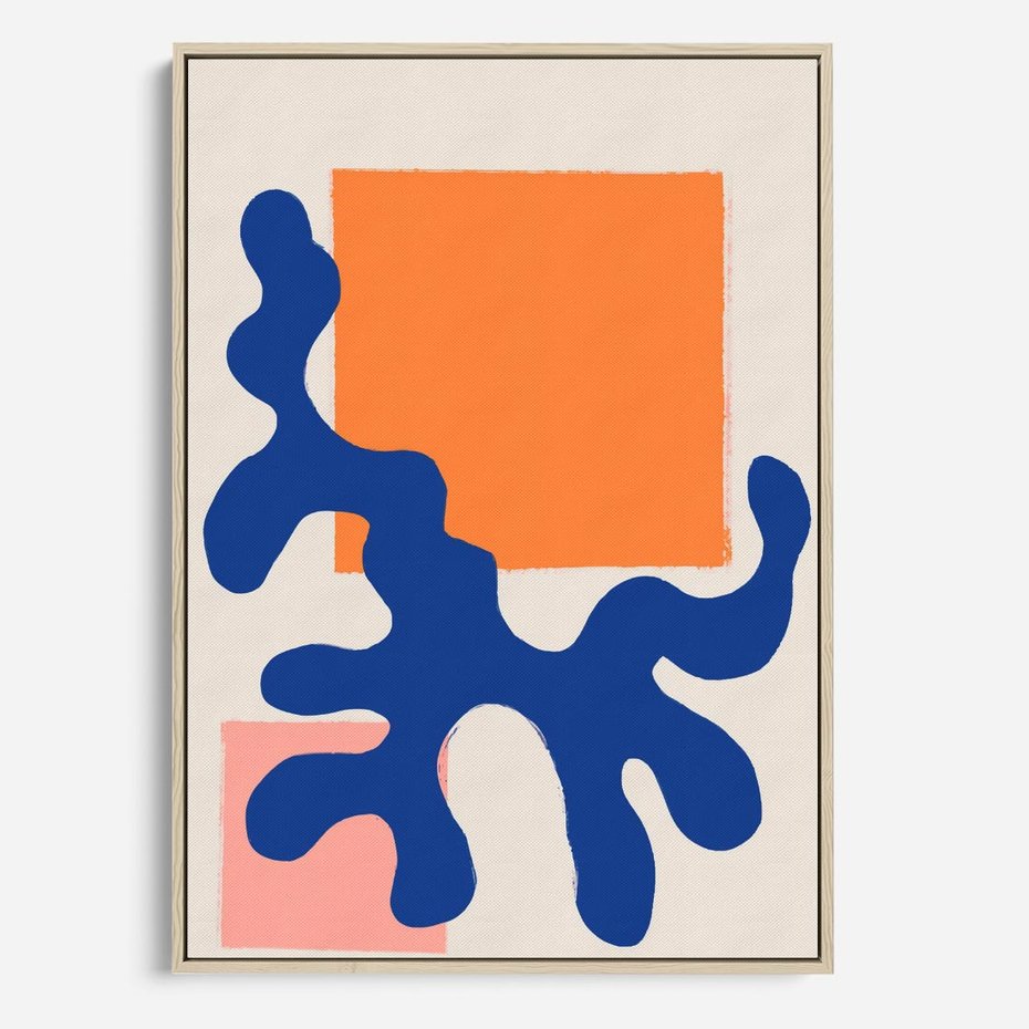 Obraz w ramie 80x120 - Bezczasowe Pastelowe Plamy - abstrakcja, nowoczesny plakat - rama drewno