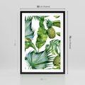 Plakat w ramie 50x70 - Oaza Natury - liście, tropikalne - rama czarna