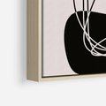 Obraz w ramie 50x50 - Linie Eksploracji - abstrakcyjne szkicowane linie, minimalizm - rama drewno