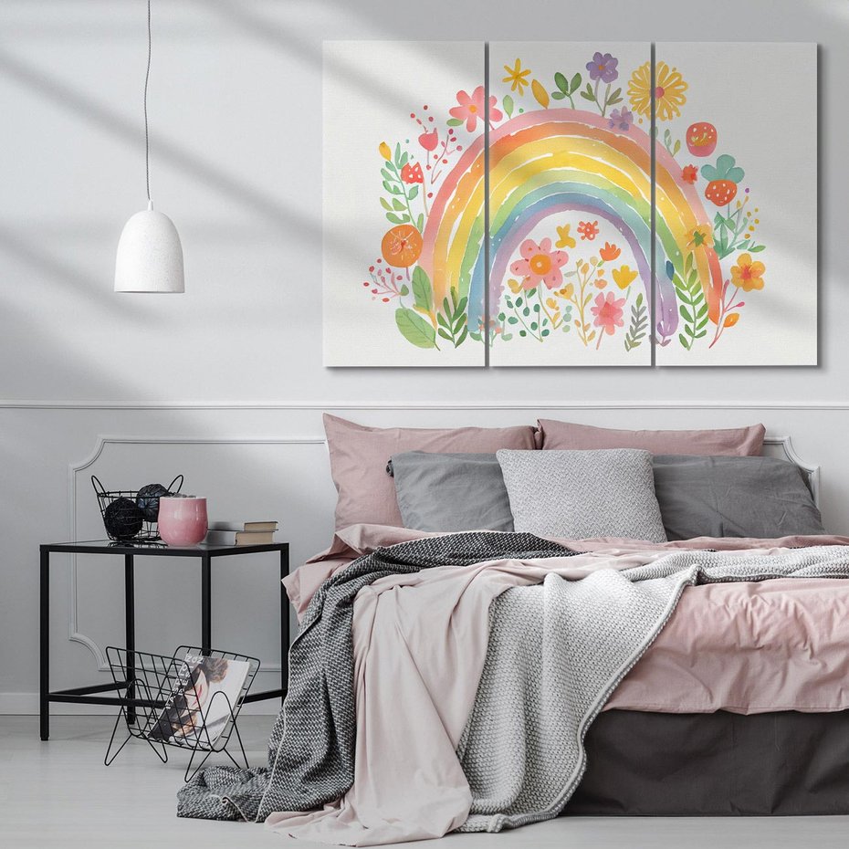 Obraz na płótnie 120x80 - Kwiatowe Marzenia - obraz do pokoju dziecka, dziewczynki