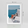 Plakat w ramie 50x70 - Magiczna Wyspa na Twojej Ścianie - Santorini, wyspa - rama biała