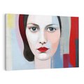 Obraz na płótnie 70x50 - Kolorowe Granice Form - abstrakcyjny obraz olejny, portret twarzy kobiety