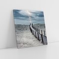 Obraz na płótnie 30x30 - Burzowy pomost na plaży - plaża, pomost