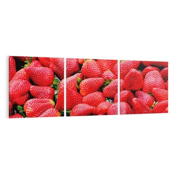Obraz na płótnie 150x50 - Truskawki Czerwone Kropki Uczuć - truskawki, owoce