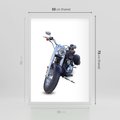 Plakat w ramie 50x70 - Motocykl w ruchu - motor, bike - rama biała