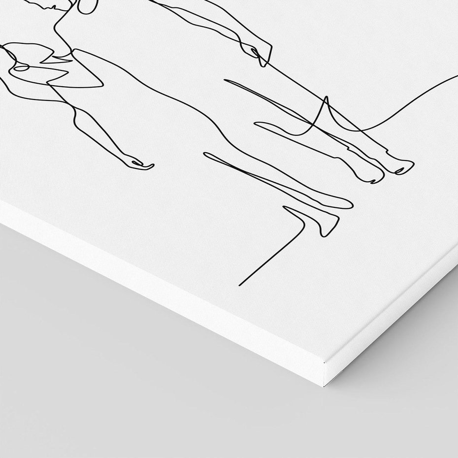Obraz na płótnie 100x70 - Wspólne Kroki - line art, szkic