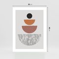 Plakat bez ramy 30x40 - Półkola i Boho Akcent - geometria, półkola