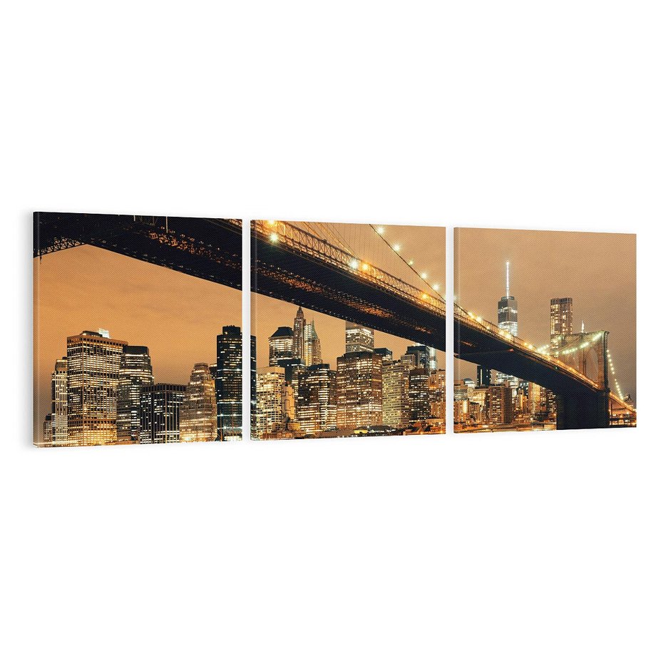 Obraz na płótnie 120x40 - magiczne połączenie miast - most, Nowy Jork