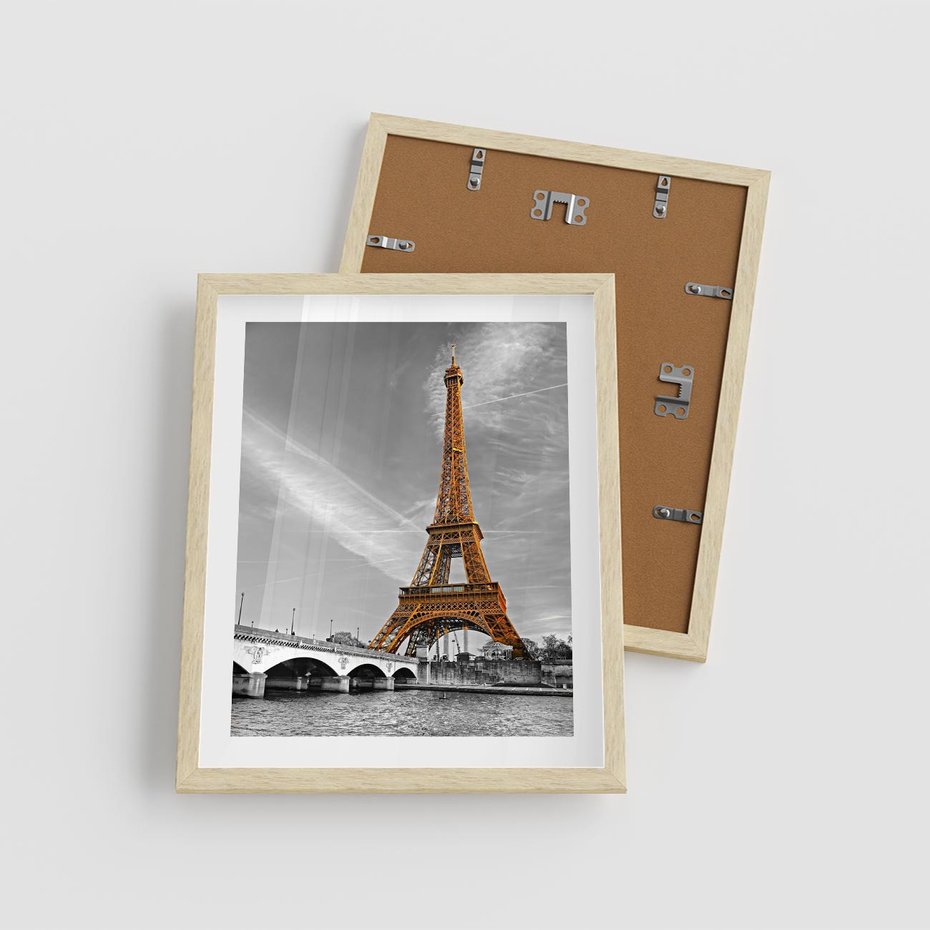 Plakat w ramie 40x50 - Echa Wieży Eiffla - wieża, Eiffla - rama drewno