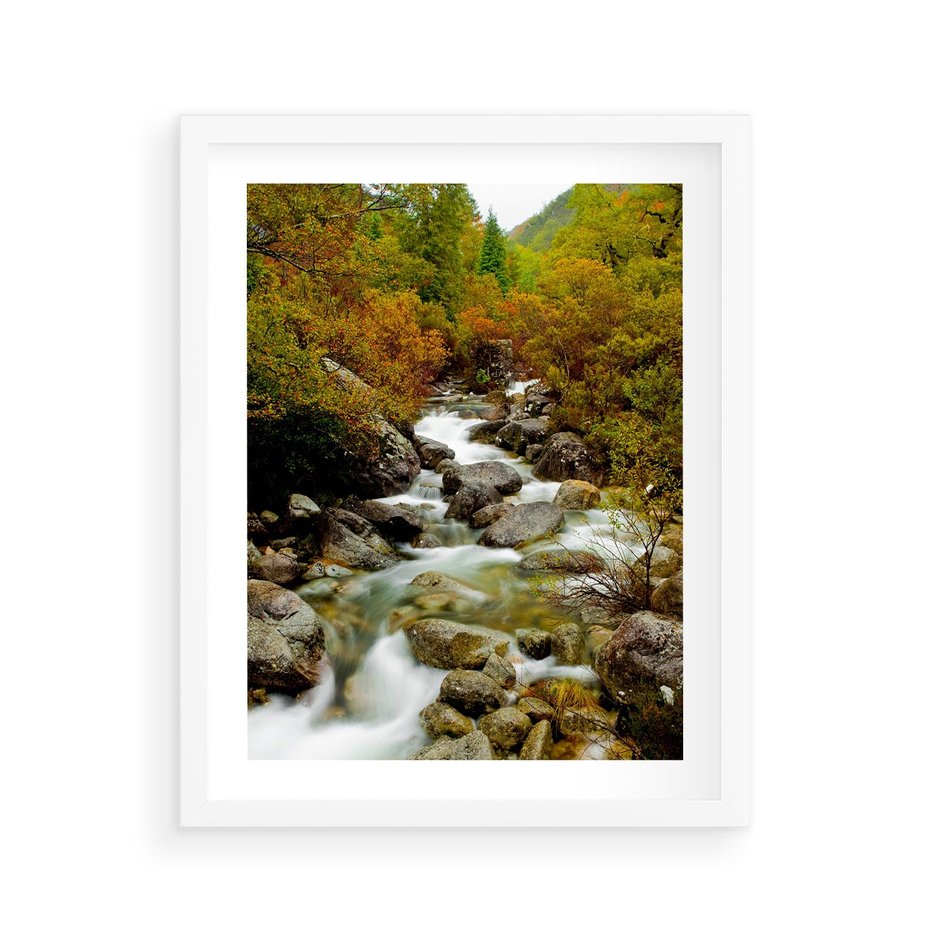 Plakat w ramie 40x50 - Śpiew Strumienia - strumień, górski - rama biała