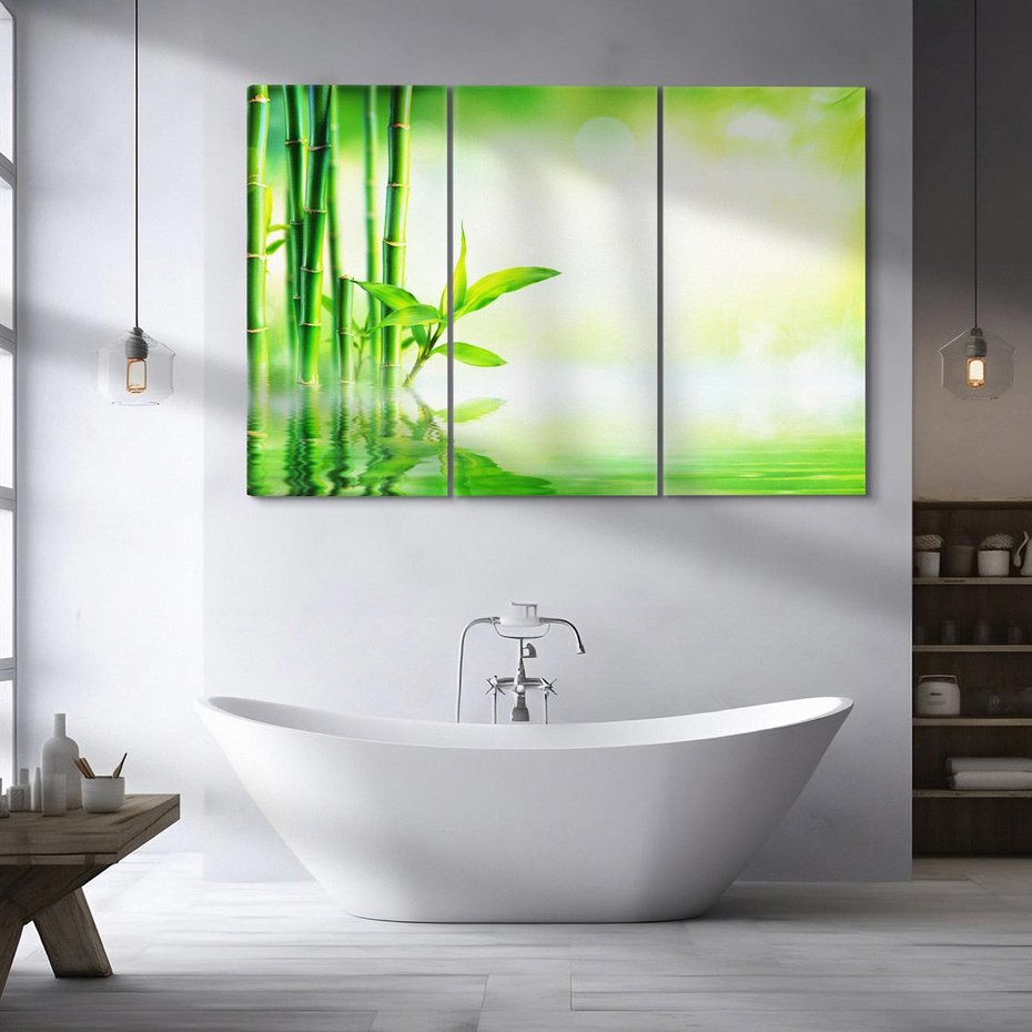 Obraz na płótnie 120x80 - Bambusowy relaks w SPA - bambus, SPA