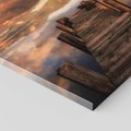 Obraz na płótnie 80x80 - Spacer po molo nad jeziorem - molo, jezioro