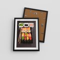 Plakat w ramie 30x40 - Kulinarne podróże do Japonii - sushi, japonia - rama czarna