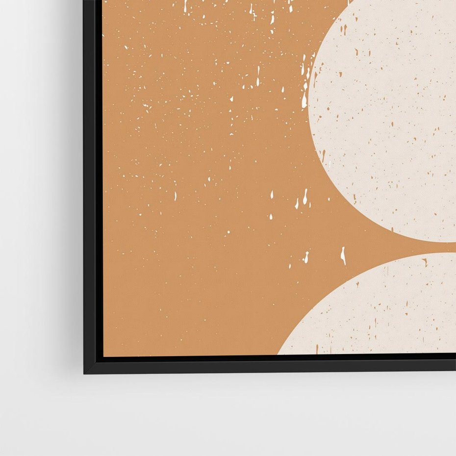 Obraz w ramie 50x50 - Podróżne Echa - mid century styl, nowoczesna grafika - rama czarna