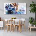 Obraz na płótnie 140x70 - Tygrys w abstrakcyjnym tańcu - tygrys, sztuka
