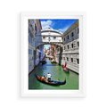 Plakat w ramie 50x70 - Romantyczna gondola w Wenecji - Wenecja, gondola - rama biała