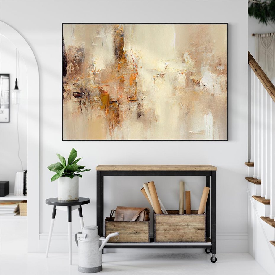 Obraz w ramie 70x50 - Odbicie utraconych barw - abstrakcja, tekstury farb - rama czarna