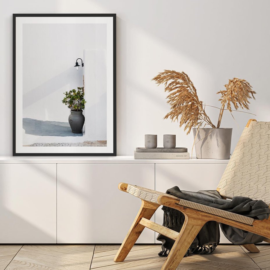 Plakat bez ramy 40x50 - Błękitne wybrzeże - Santorini, Grecja