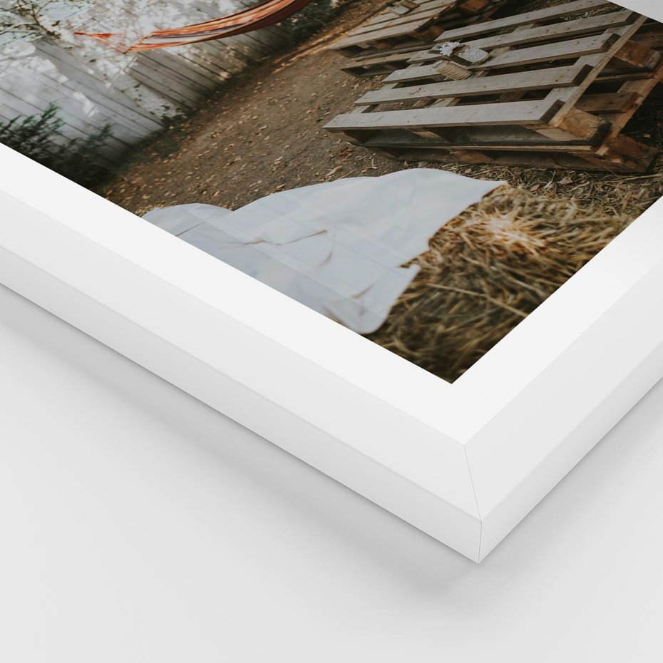 Plakat w ramie 40x50 - Harmonia i Spokój - boho, relaks - rama biała