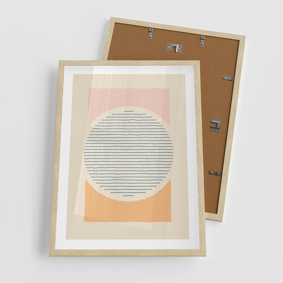 Plakat w ramie 50x70 - Rozbijająca Opowieść - geometryczne kształty, koła - rama drewno