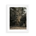 Plakat w ramie 40x50 - Dom w Lesie - chatka w lesie, górski domek - rama biała