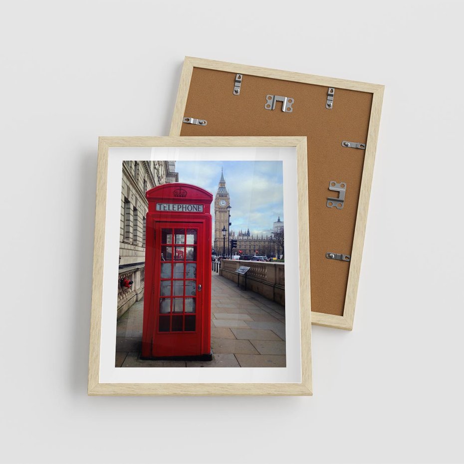 Plakat w ramie 40x50 - Londyńska budka telefoniczna - budka, telefoniczna - rama drewno