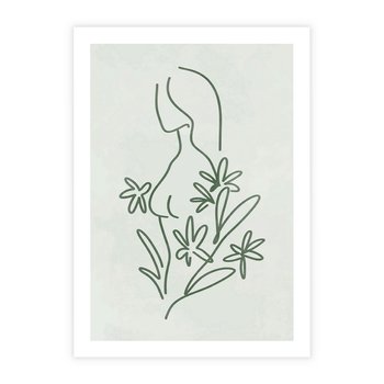 Plakat bez ramy 21x30 - Odbicia Zielonego Raju - zielony odcień, abstrakcja