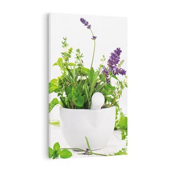 Obraz na płótnie 80x120 - Kwiaty i zioła w restauracji - kwiaty, zioła