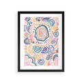 Plakat w ramie 30x40 - Strukturalne Odbicia Boho - kolorowe etniczne wzory, tęczowe żywe kolory - rama czarna