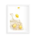 Plakat w ramie 40x50 - Cytrynowa Siatka - cytryny, materiałowa siatka - rama biała