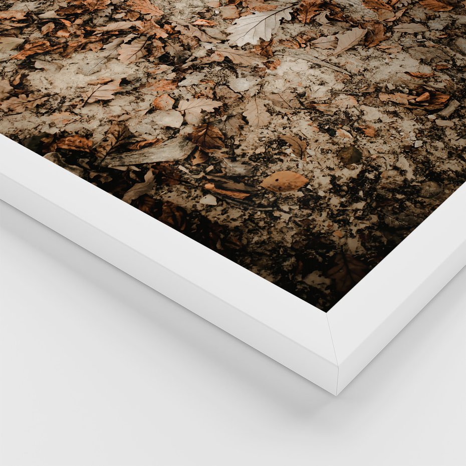 Zestaw obrazy w ramie 50x70 galeria - Las, jesień, jeleń - rama biała