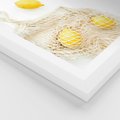Plakat w ramie 30x40 - Cytrynowa Siatka - cytryny, materiałowa siatka - rama biała