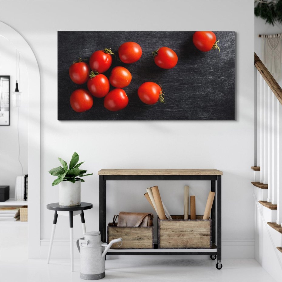 Obraz na płótnie 140x70 - Świeżość Smaku - pomidory, kuchnia